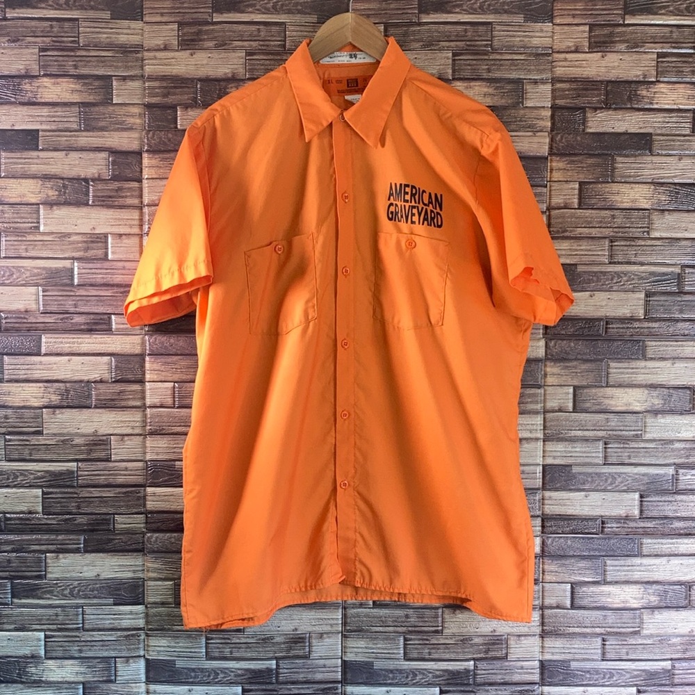 EUC Orange American Graveyard The Common Ones Institution Band Shirt XL